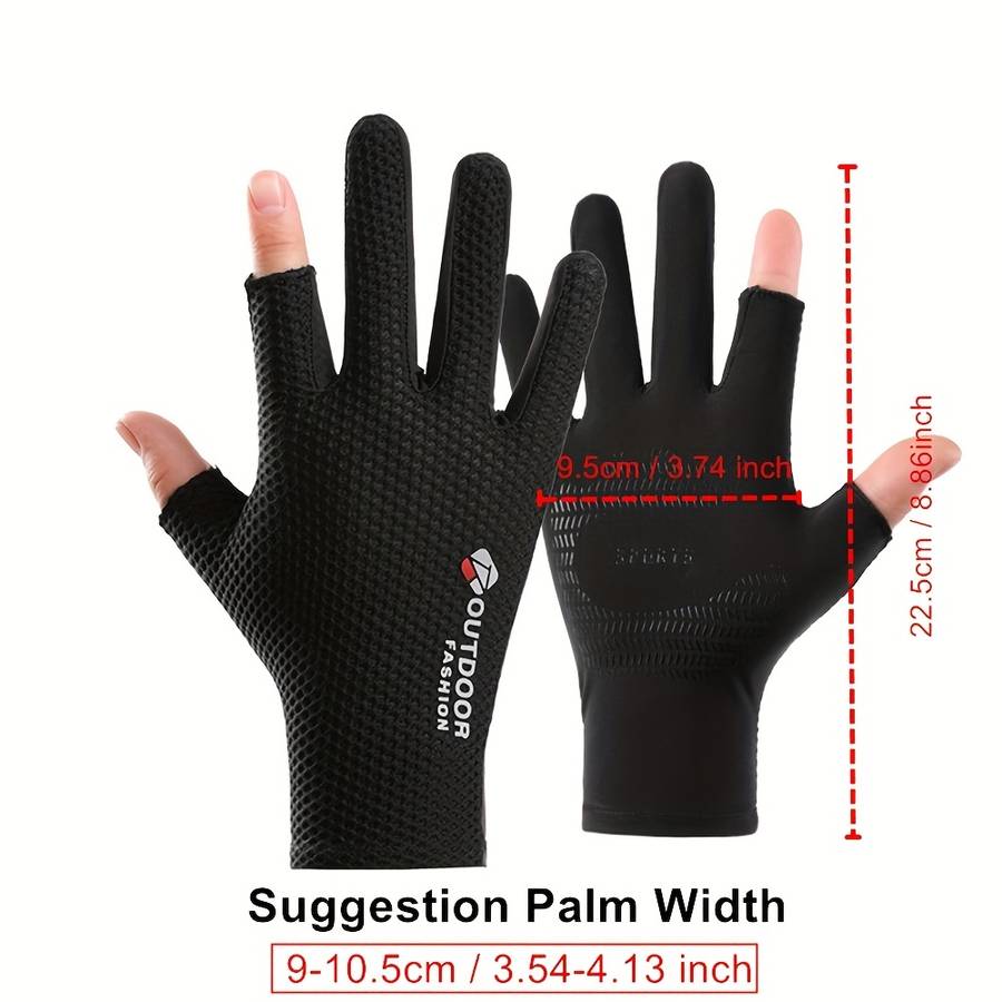 1 Pair Black One Size Outdoor Sports Gloves