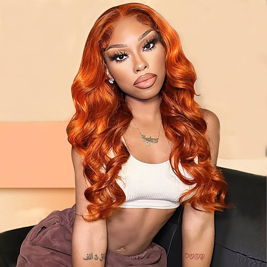 1Pc Ginger Orange 66.04cm Fashion Design Wig
