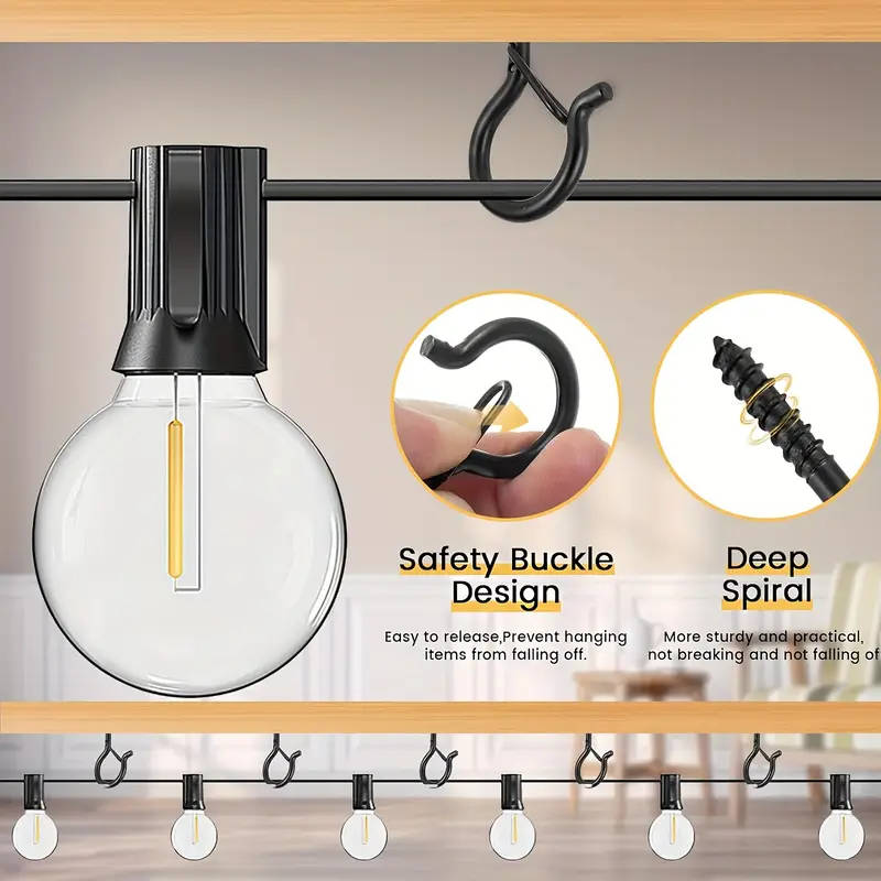 20pc Q-shaped hooks with safety buckle