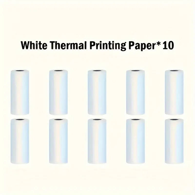 10 Rolls Mini Thermal Paper for Pocket Printers 57mm Wide White Thermal Receipt Paper for Photo Labe