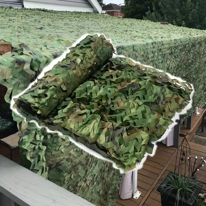 1pc 3x4m Outdoor Camouflage Garden Net Frameless Forest Grass Pattern Sunshade Net