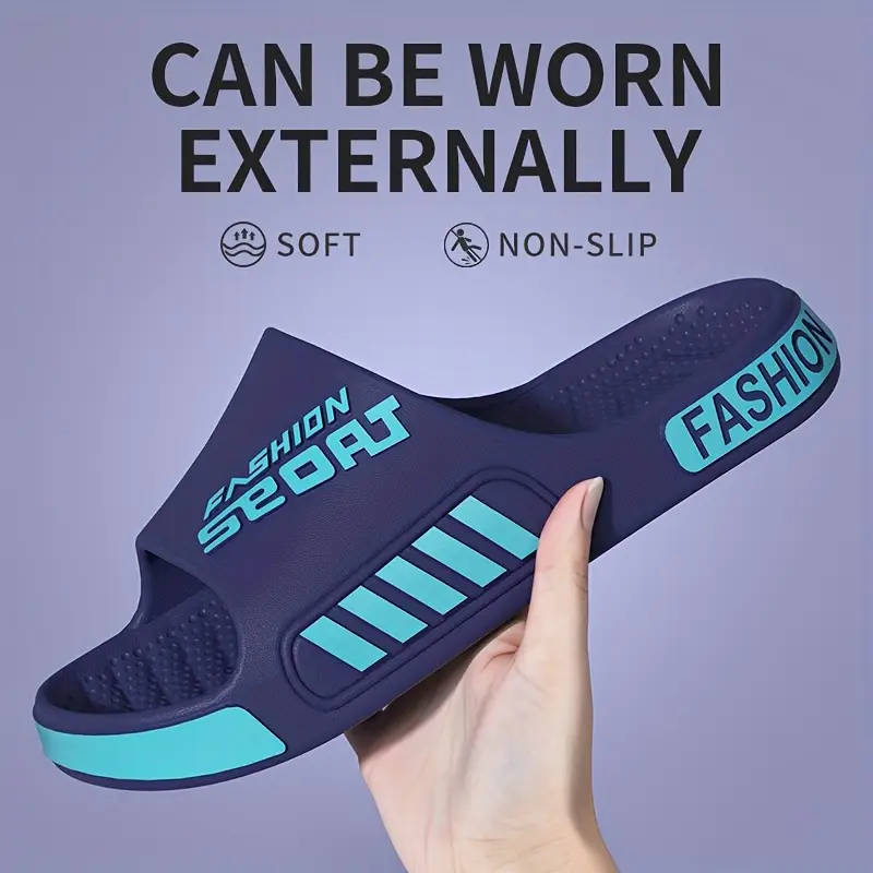 A Pair Of Unisex Stylish Sports Slippers In Black 6.5-7