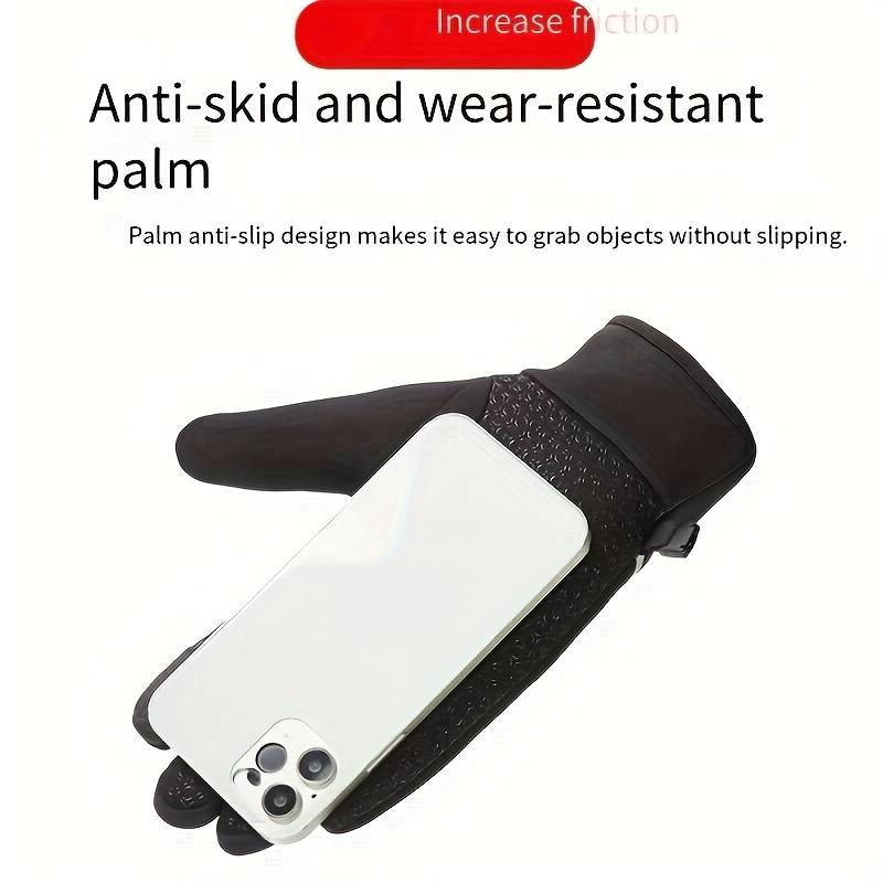 1 Pair Black Warm Gloves