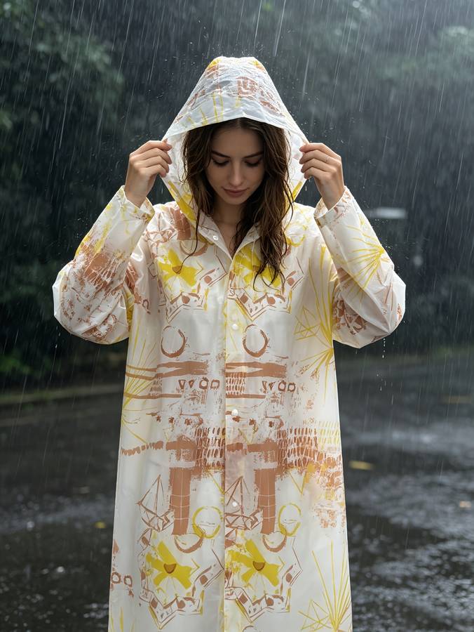 Raincoat White Size Asian Onesize