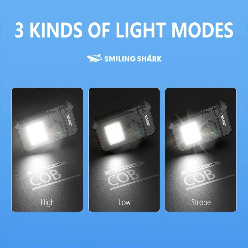 1pc Super Bright COB Floodlight Flashlight Mini Rechargeable LED Lamp ABS Plastic Multifunctional Wo