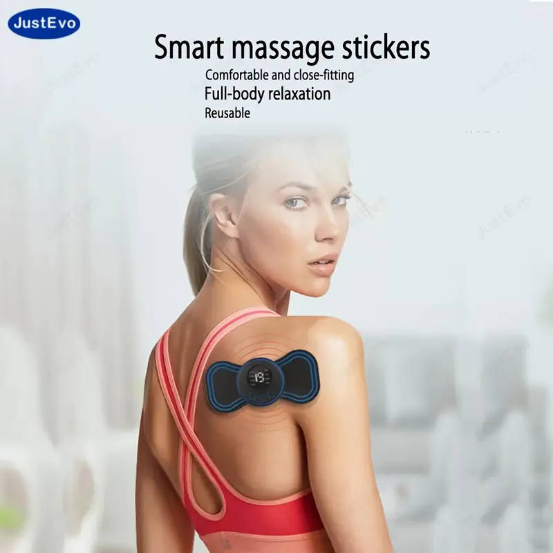 1pc Portable Mini Massager Patch USB Rechargeable Hypoallergenic Full Body Muscle Relaxation with Di