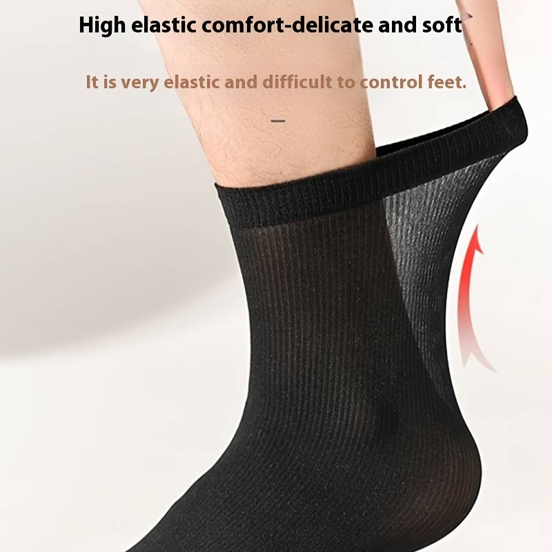 10 Pairs Deep Grey One Size High Elastic Socks