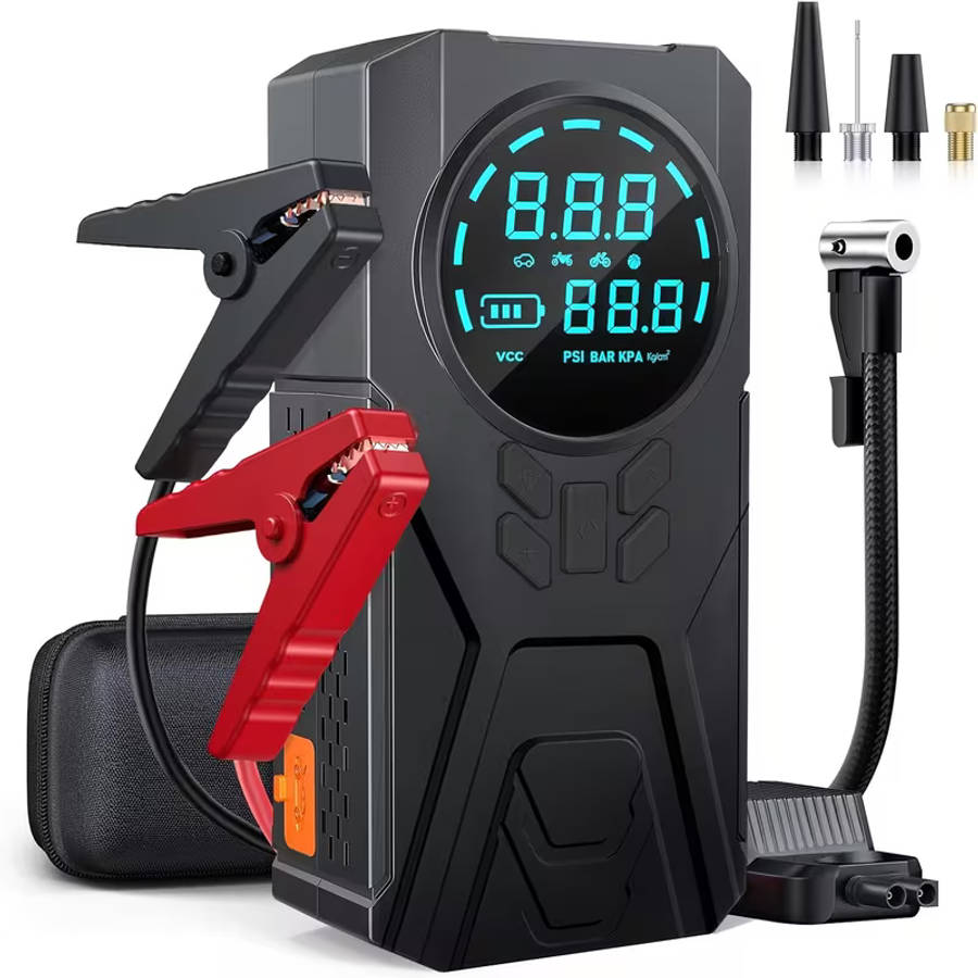 Heavy-Duty Car Emergency Booster - Tire Inflator and Jump Starter