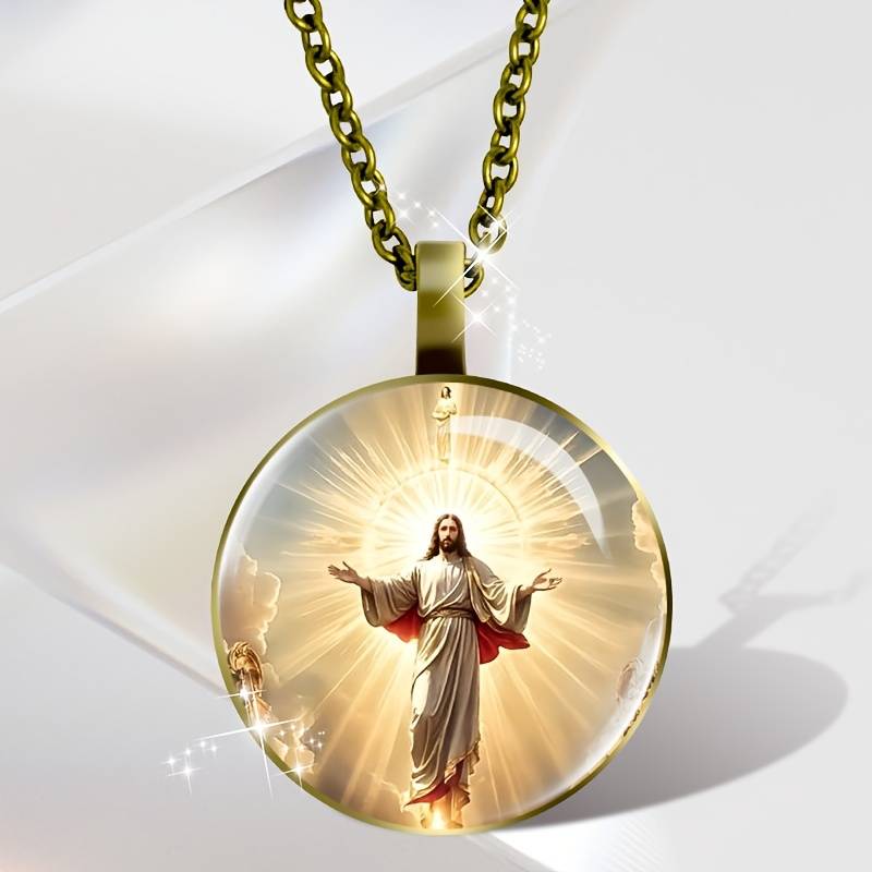 1 Piece Silvery Jesus Theme Pendant