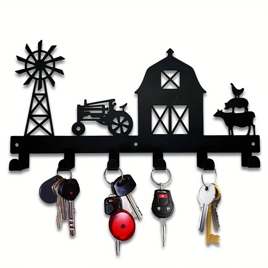 Metal Wall Hanging Storage Row Rack With Hooks