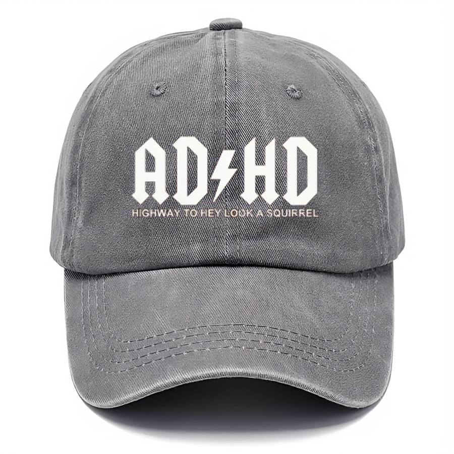 Funky Distressed Moisture-Wicking Adjustable Duckbill Hat Ad+Hd Print Cotton Baseball Cap For