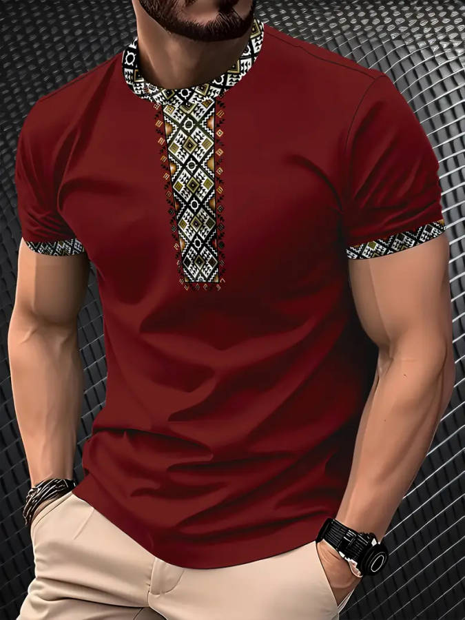 Men's Ethnic Totem T-Shirt - Soft, Breathable, Casual Crew Neck