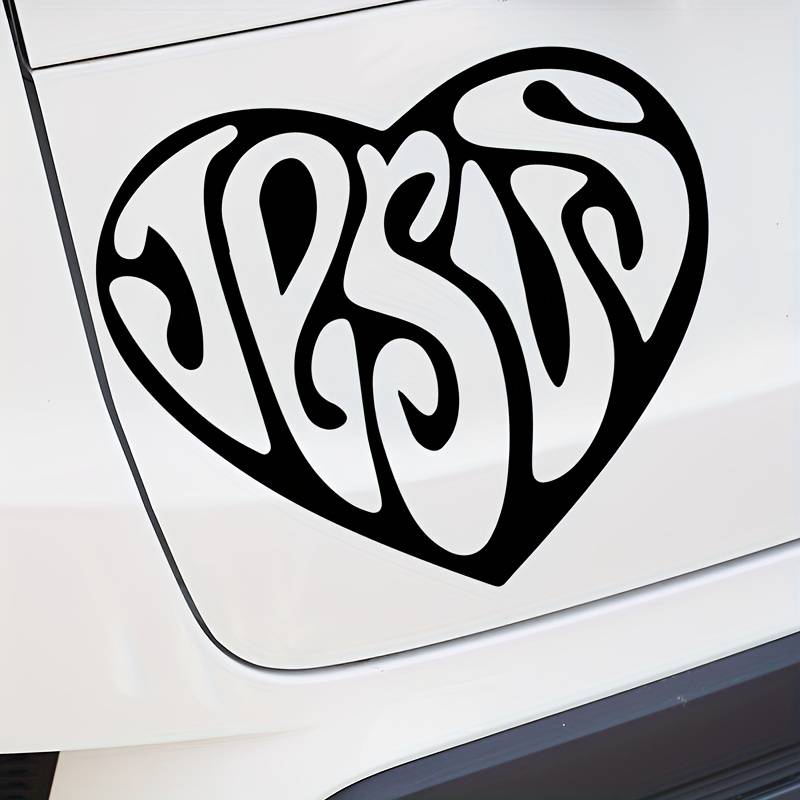 1pc Jesus Heart 20X16.9CM Jesus Christian Themed Stickers