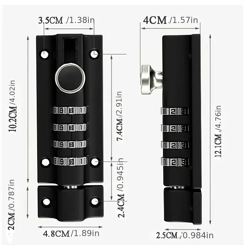 1pc Password Latch Lock Door Waterproof And Rust Proof Outdoor Security Anti-theft Locker Password L