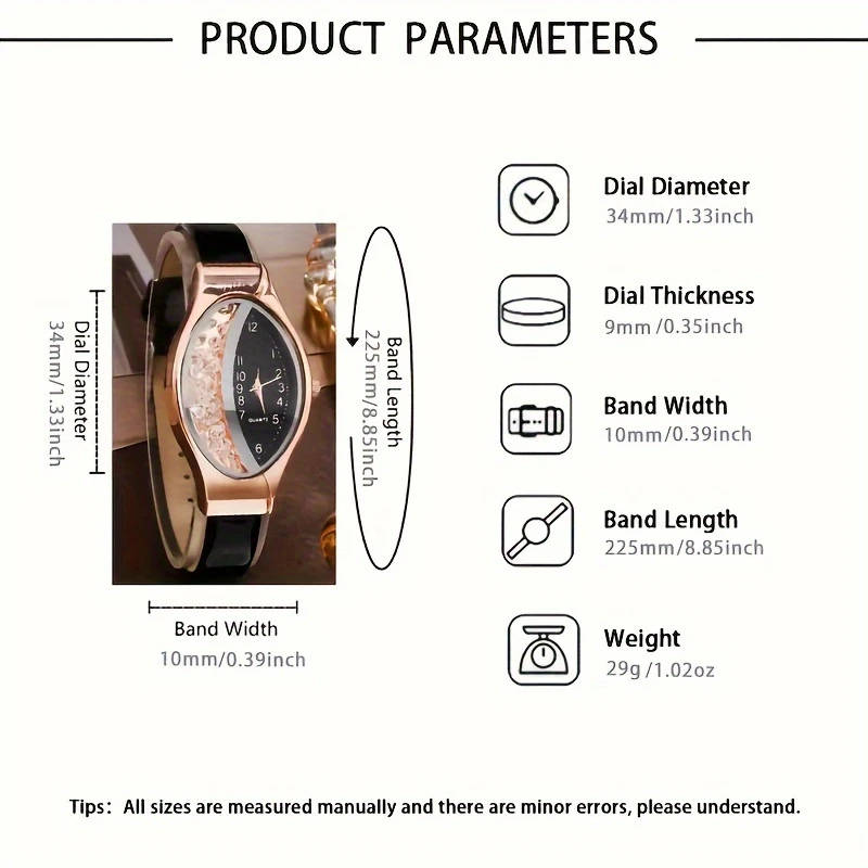 1pc Elegant Black Quartz Watch with PU Leather Strap Zinc Alloy Hands Dial Non-Rechargeable Button B