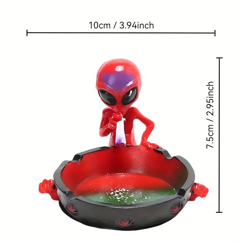 1pc Resin Alien Ashtray Decorative Statue Versatile Indoor Outdoor Use Ideal for Christmas
