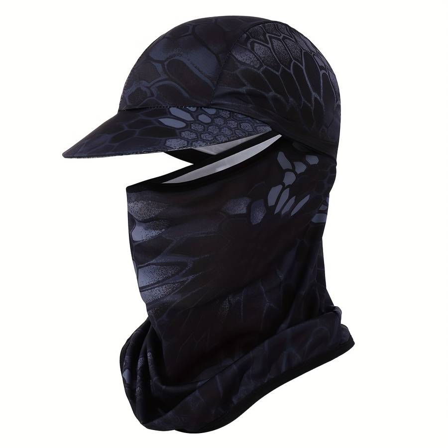 1pc Multi-Color Wide-Brim Sun Hat with Face Mask Stylish Knit Polyester Ideal for Fishing H