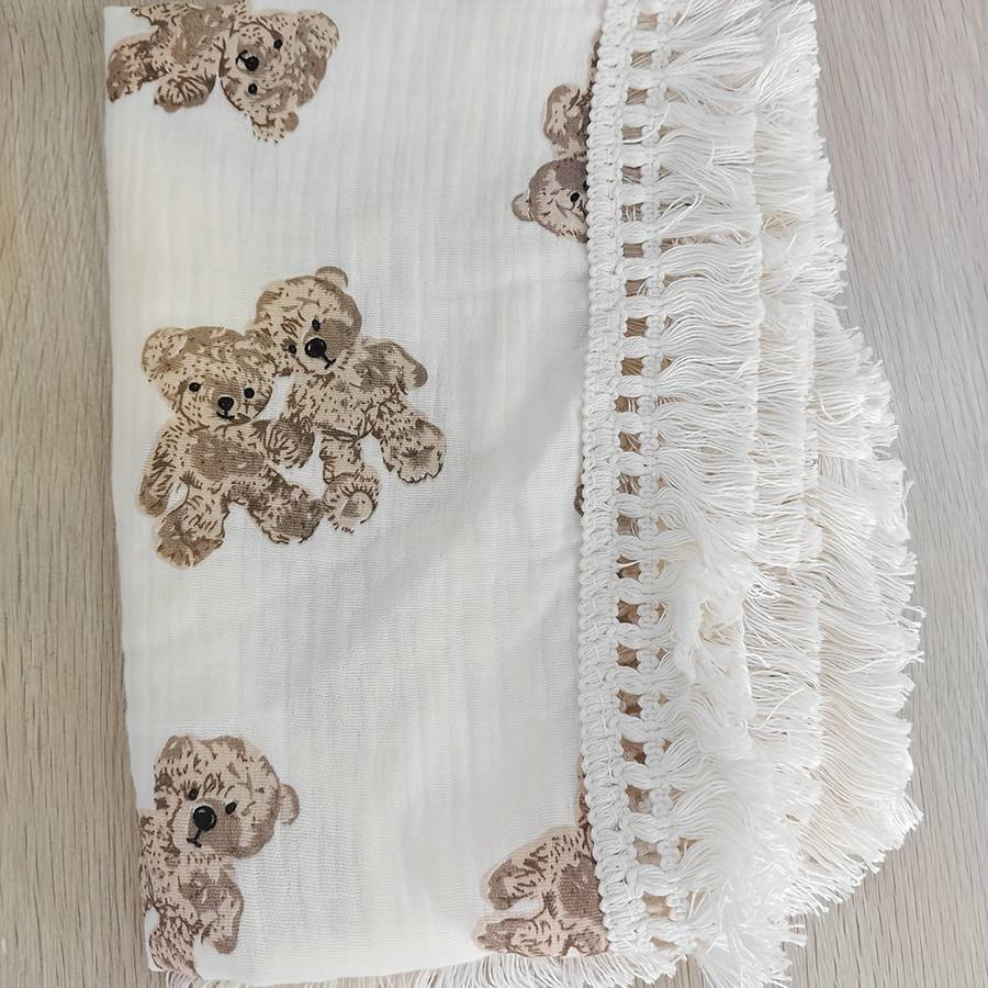 1ps Blanket Color Light Yellow Twin Bears