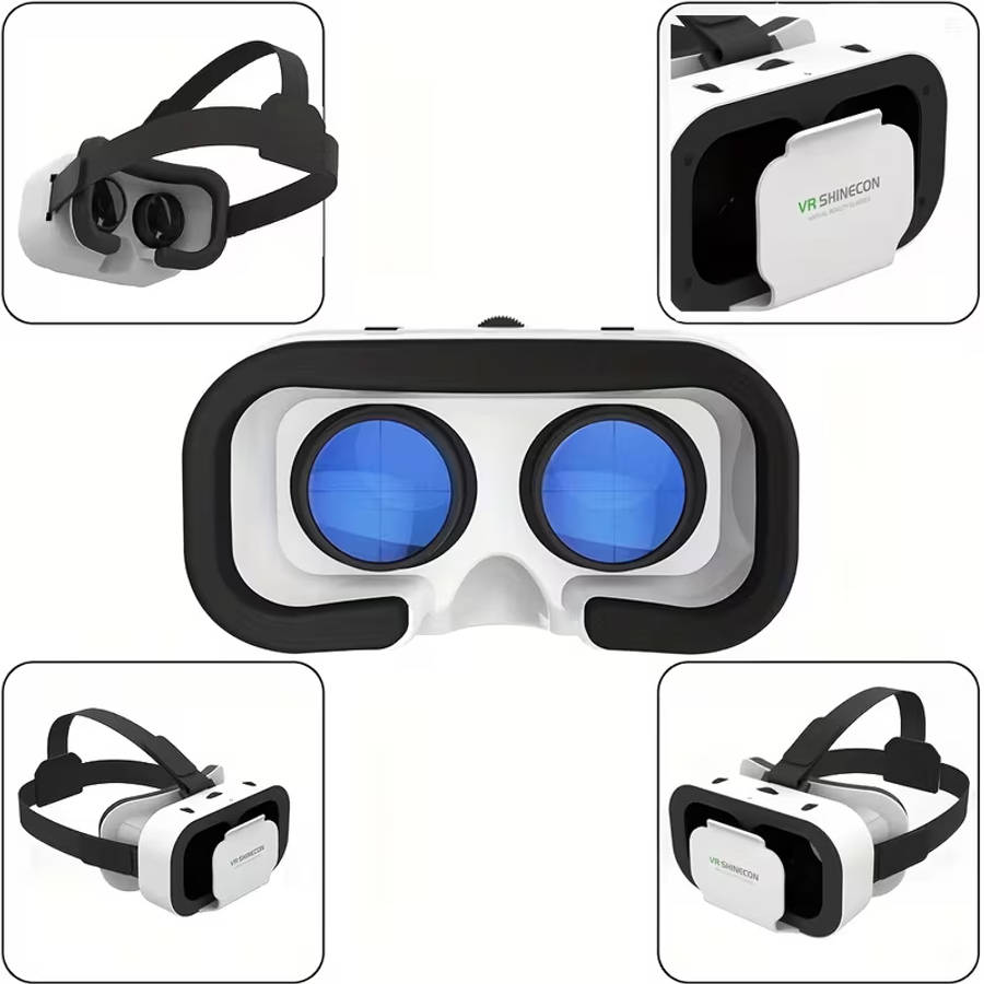 VRSHINECON Virtual Reality VR Glasses Mobile Phone Movie Game 3D Digital Glasses (White)