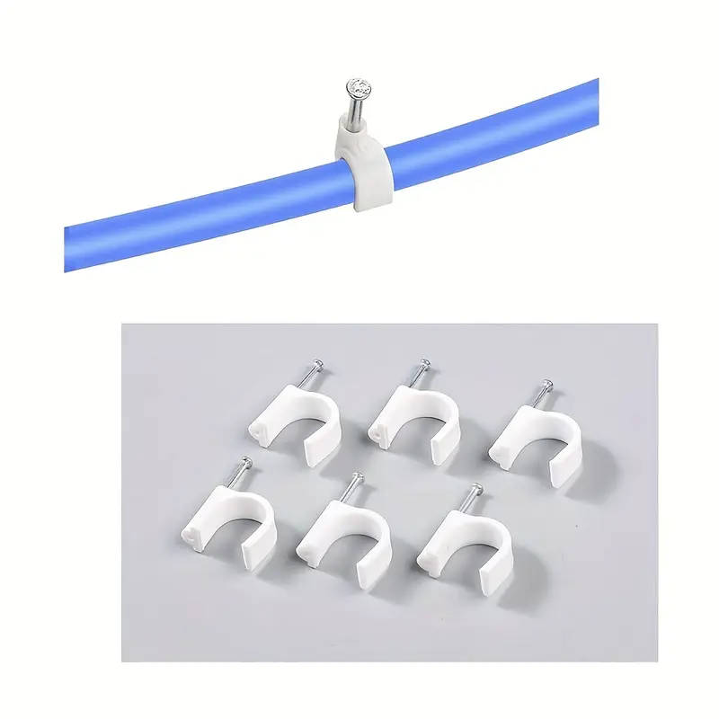 Pack of 100 Durable White Cable Management Clips