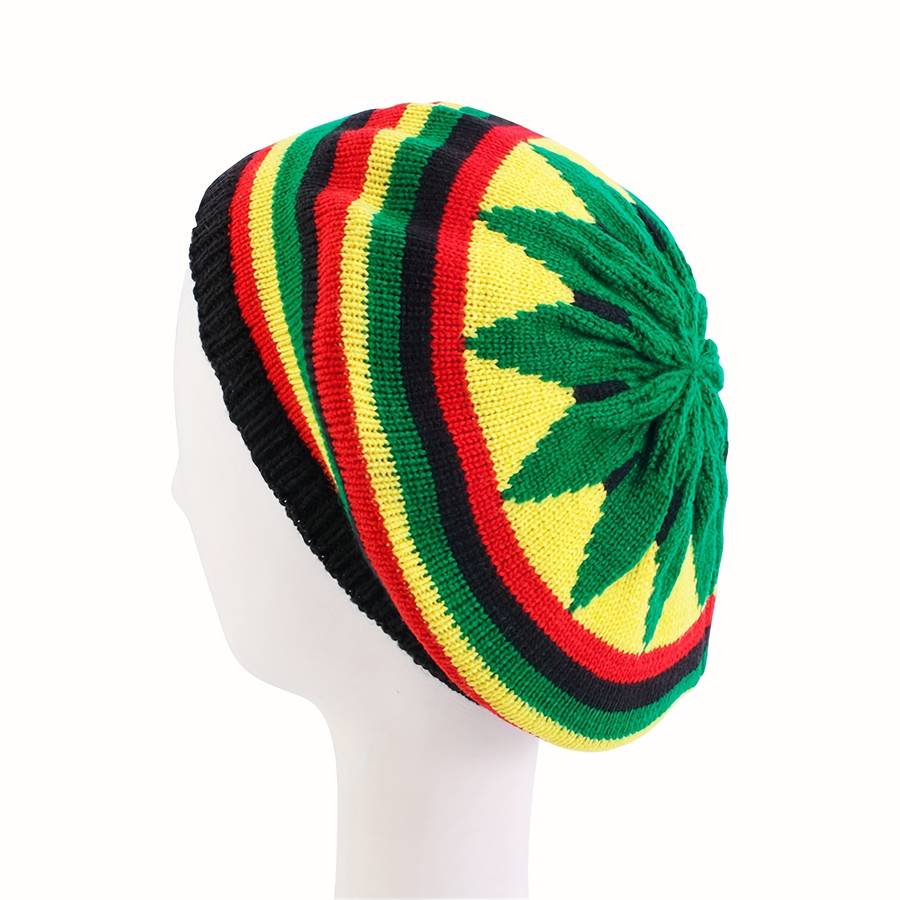 Chic Knit Beret with Faux Braids Versatile Windproof Perfect