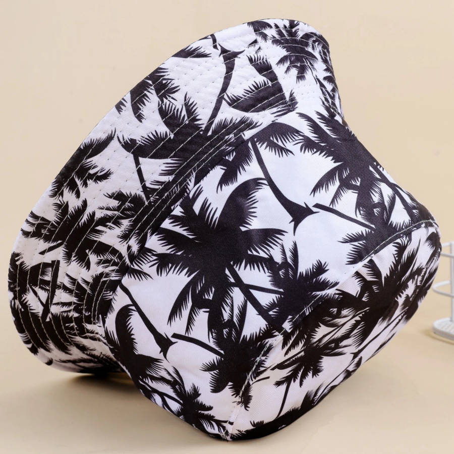 Reversible Palm Tree Print Bucket Hat