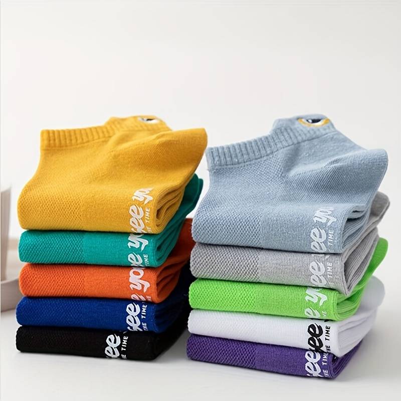 10 Pairs Of Mixed Colors One Size High Elastic Socks