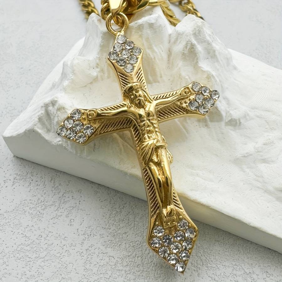 1 Piece Golden Jesus Theme Pendant