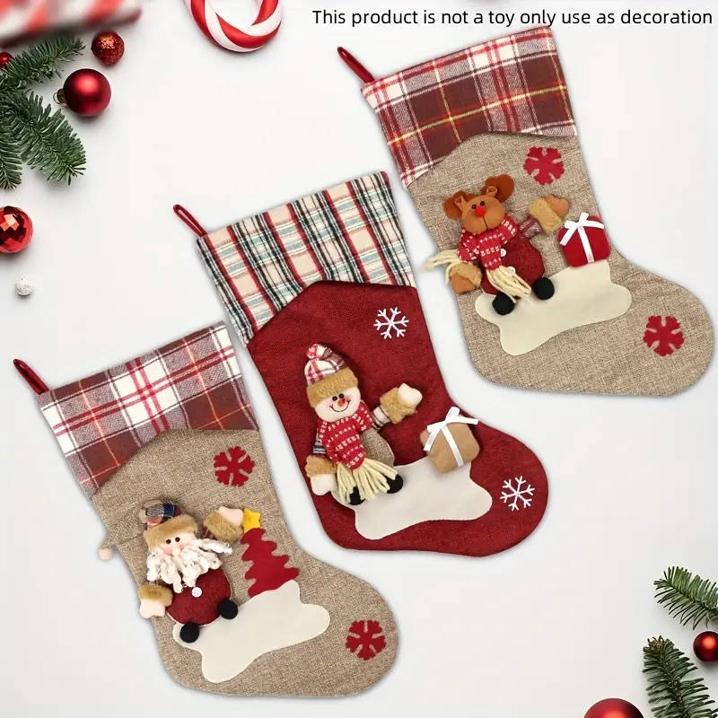3-Piece Classic Christmas Stocking Set