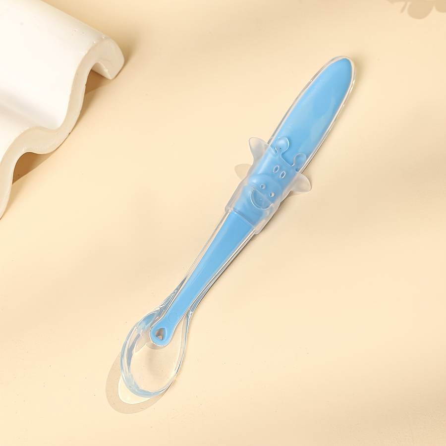 1pc Soft Silicone Youngsters Feeding Spoon Gentle Safe for Youngsters Youngsters Dust-Pro