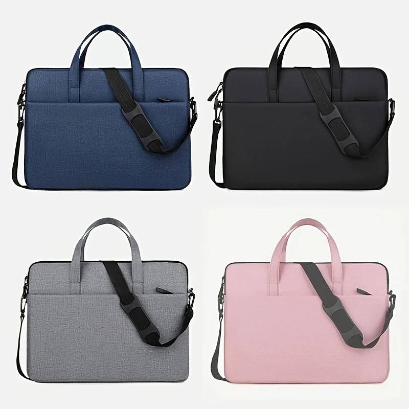 1pc Solid Color Simple Lightweight Portable Laptop Bag Portable Business Trip Computer Protective