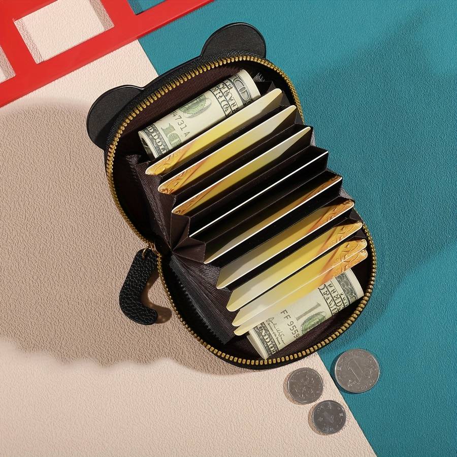 1pc Playful Touch Adorable Cartoon Cat Mini Wallet C Sweet Style Coin Purse with Multiple Card Sl