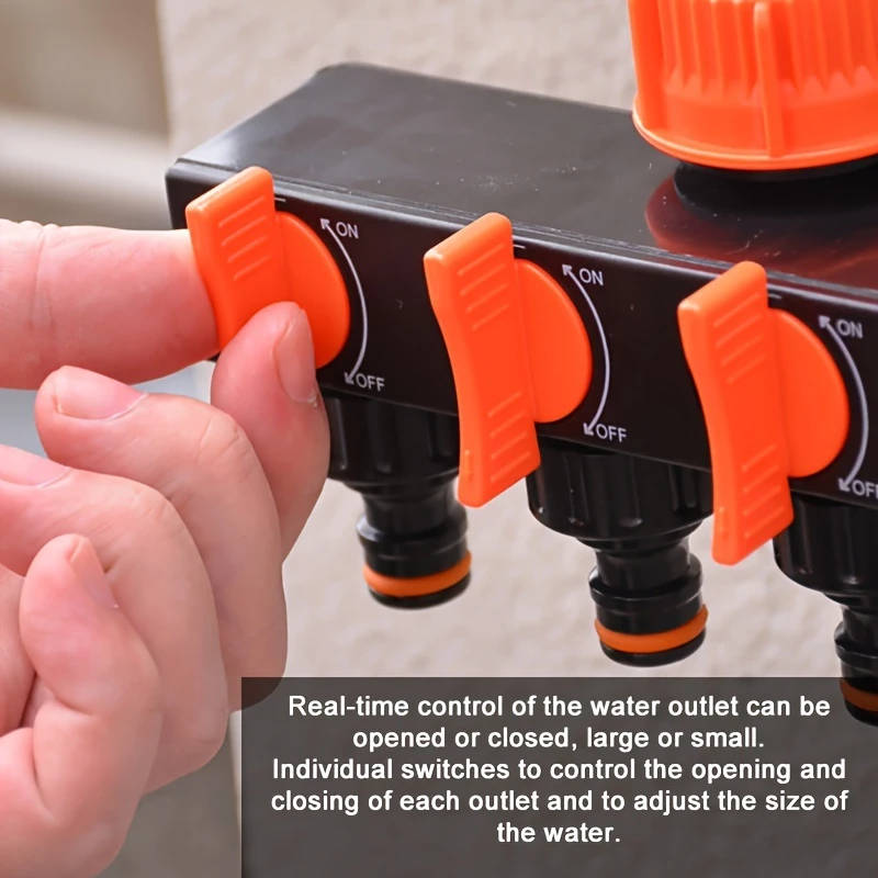 1pc Four-way Faucet Connector with Switch Garden Hose Splitter Water Faucet Hose Connector Hose Spli