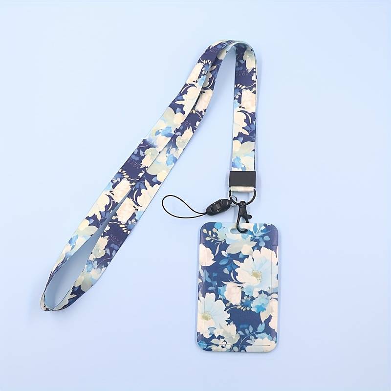 1pc Floral Patterned ID Card Holder