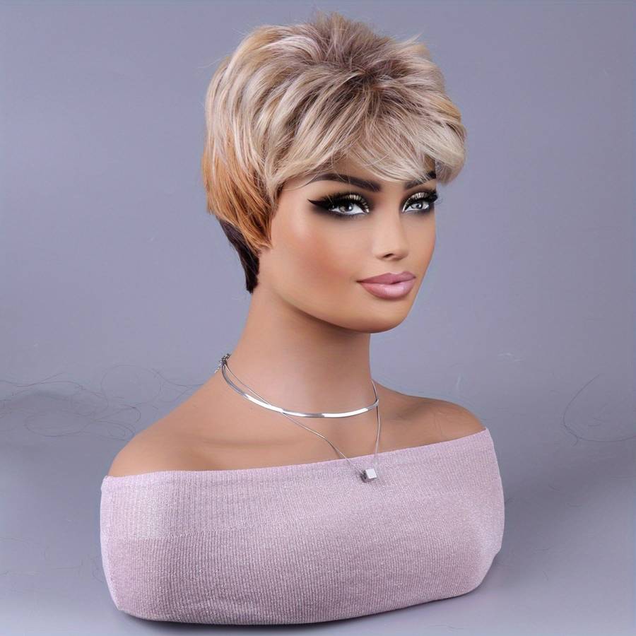 1Pc Golden Brown 20.32cm Fashion Design Wig