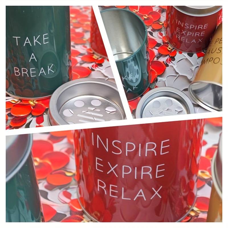 Chic Minimalist Portable Container with Lid Take a Break Inspire or Relax Design