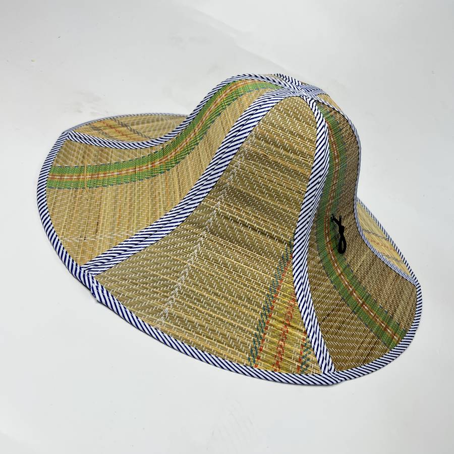 1pc Casual Style Polyester Straw Hat Lightweight Foldable Sun Hat with Large Brim Non-Stretch Pla