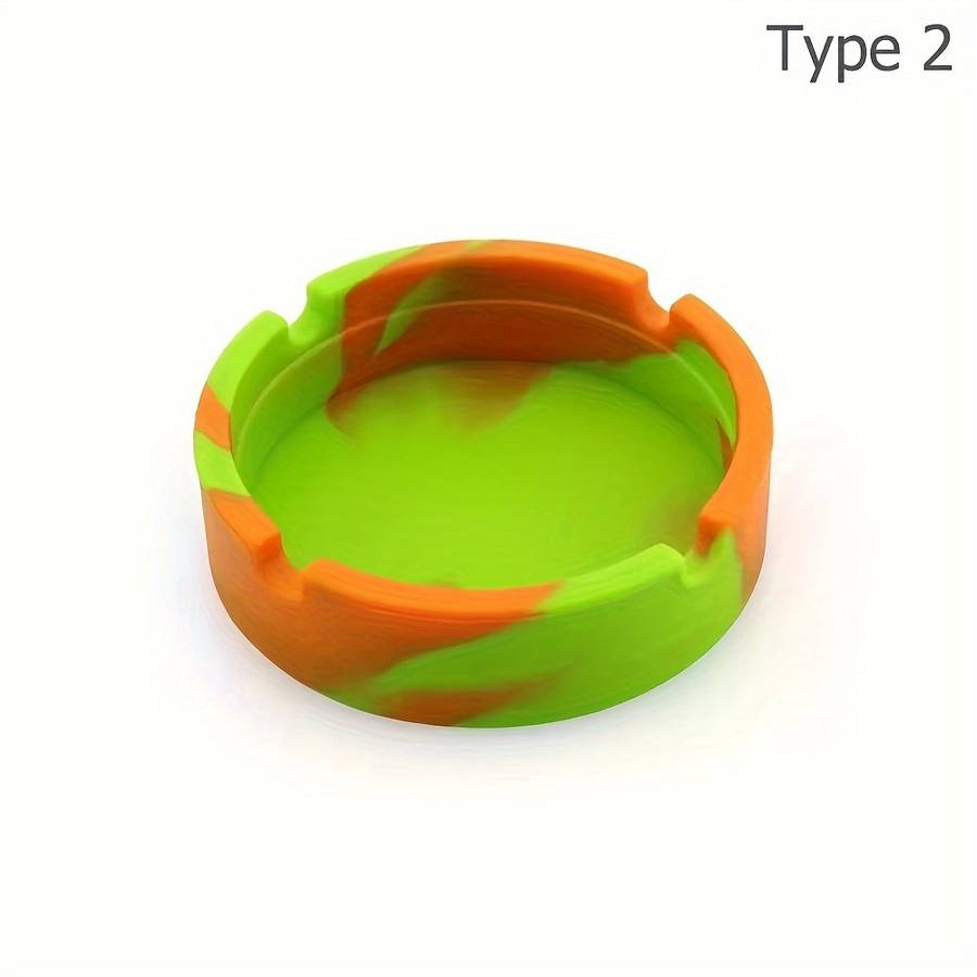 5-Piece Set Classic Camouflage Portable Silicone Ashtrays Round Non-Electric Durable Home A