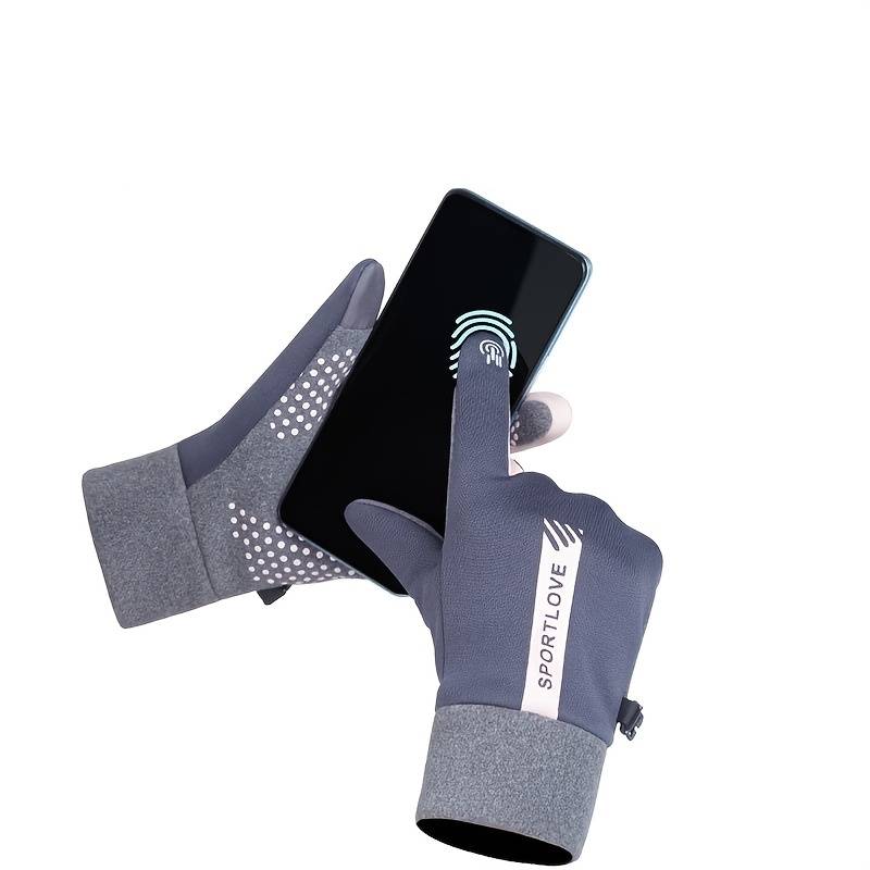1 Pair Men Gray Warm Gloves