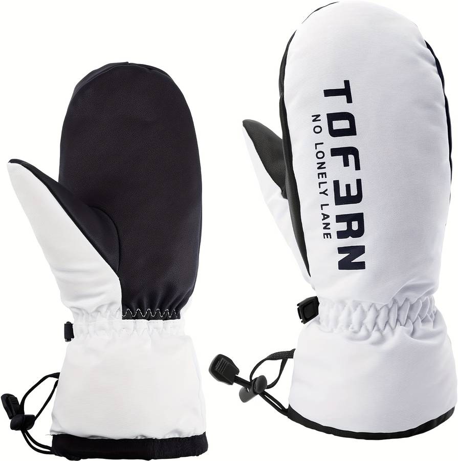 1 Pair White Size L Warm Gloves