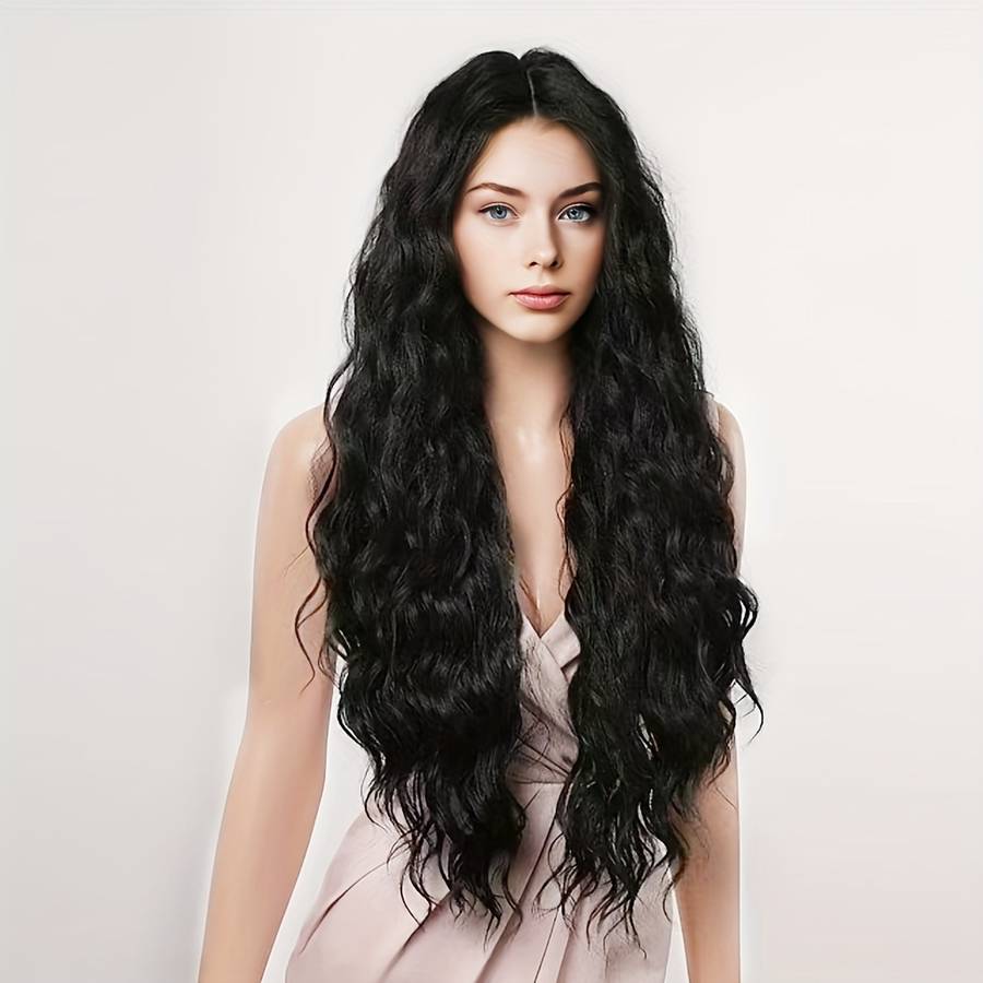 1Pc Black 60.96cm Fashion Design Wig