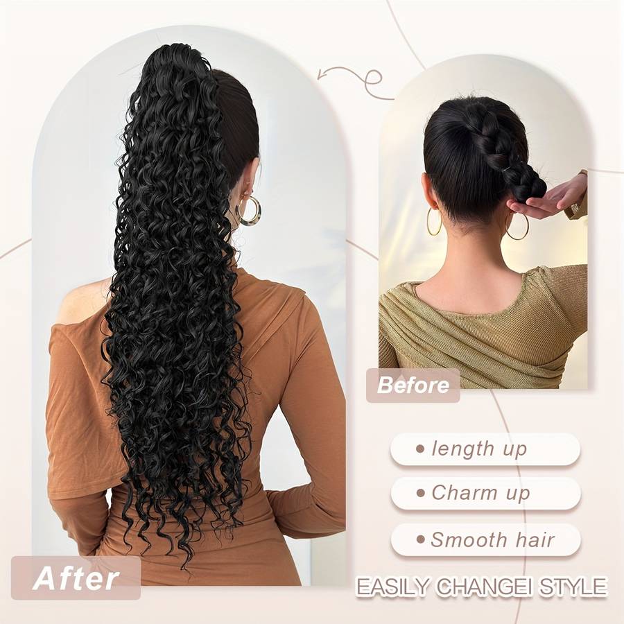 1Pc Black 66.04cm Fashion Design Wig