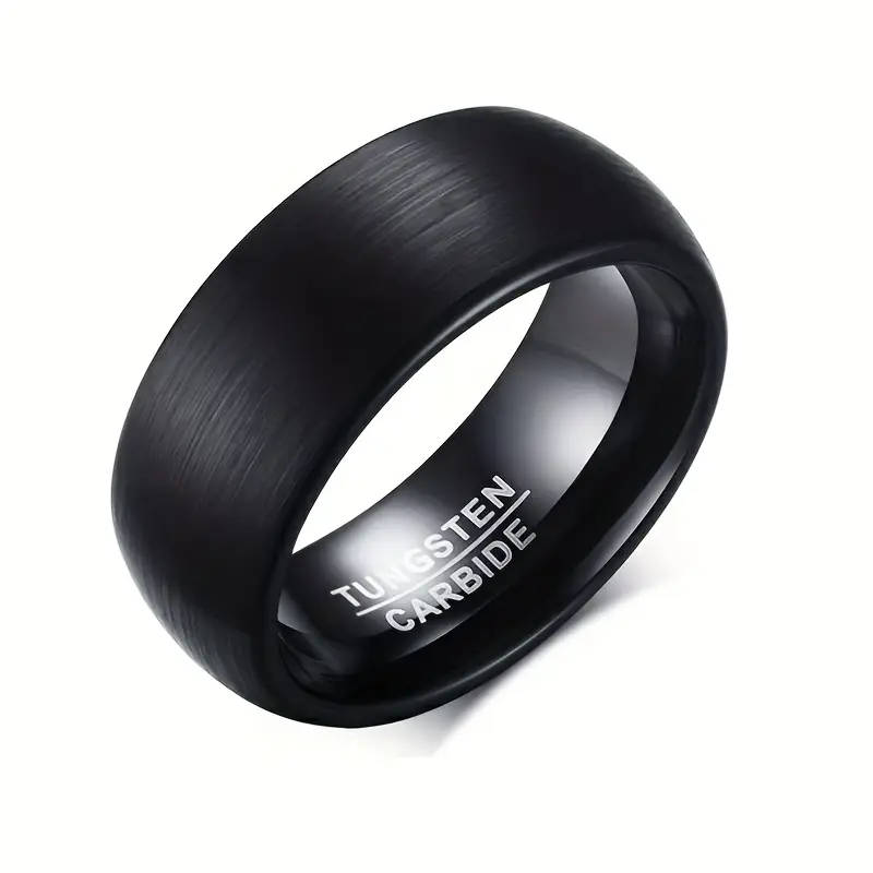 8mm Matte Finish Tungsten Steel Wedding Band for Men