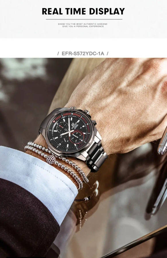     mens business watch sapphire   stainless   with date stopwatch features details 6