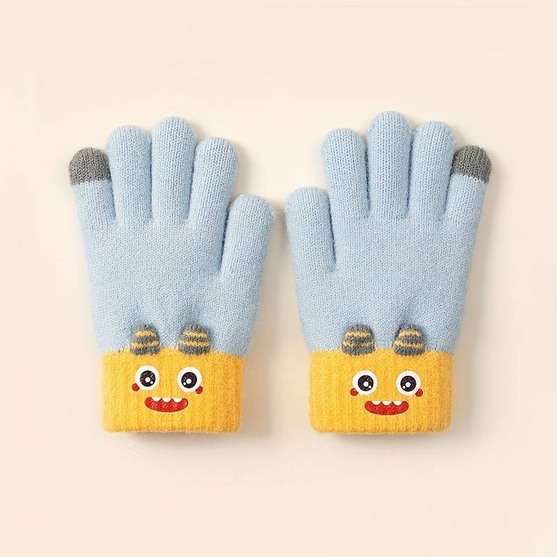 1 Pair Navy Blue Warm Gloves
