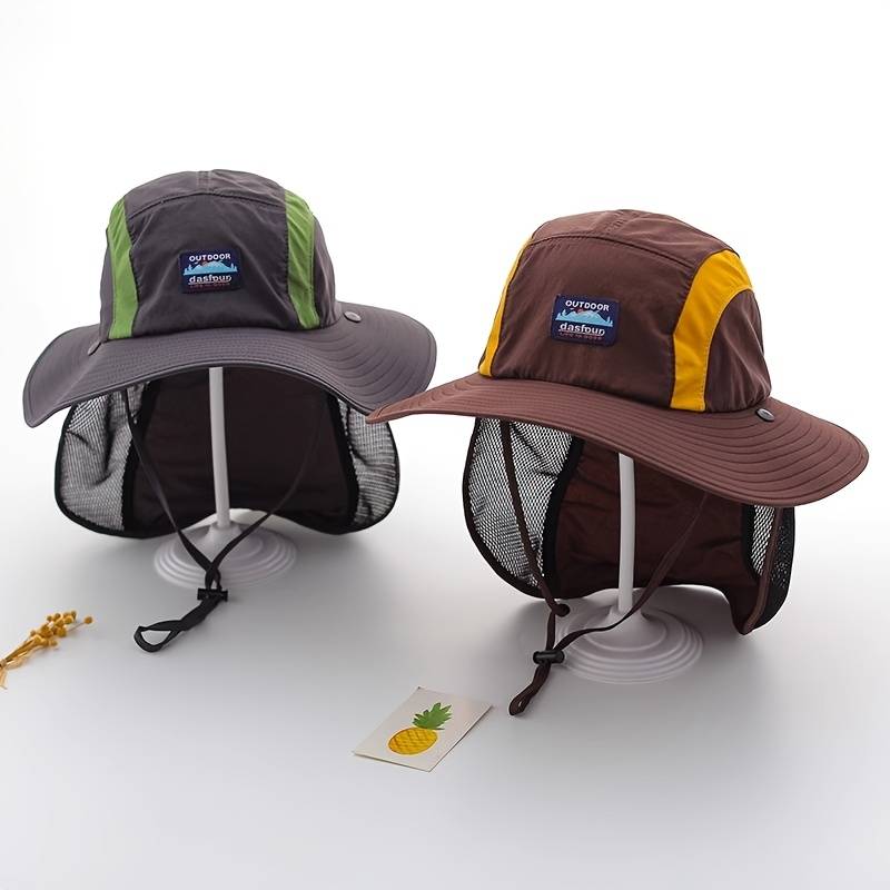 1pc Japanese-Style Summer Outdoor Breathable Parent-Child Shawl Hat with a Wide Brim Suitable for
