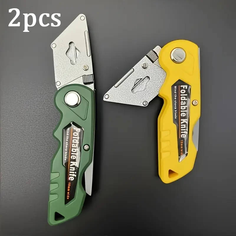 2-Piece Multi-Function Folding Utility Knife Set Black+Red