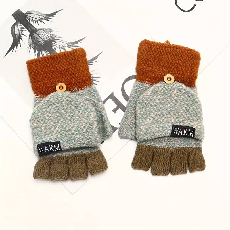 1 Pair Navy Blue Warm Gloves
