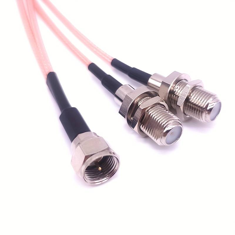 1pc 15cm 5.91inch F Type Rg316 Splitter Coaxial Cable Impedance 50ohm Tv Antenna 3 Way Splitter