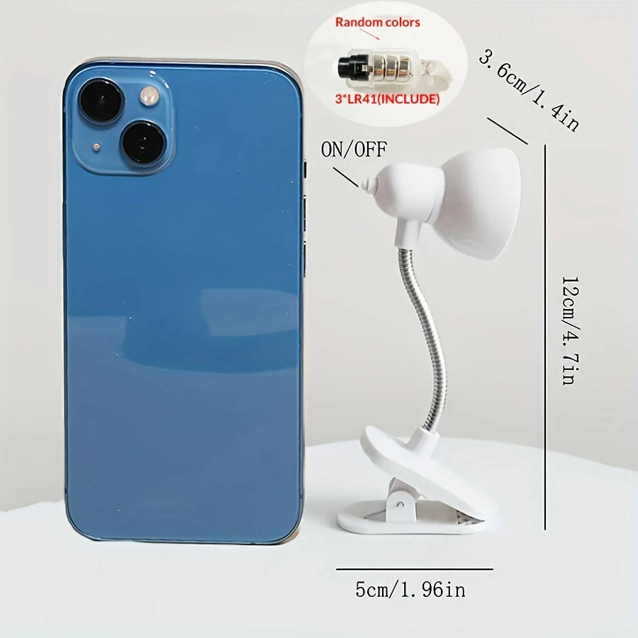 1pc Mini Portable Eye-Protecting Clip Book Light LED Warm Light Night Reading Light Adjustable Arm